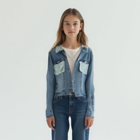 C&C California girl  denim jacket fleece heart 14 - Picture 1 of 10
